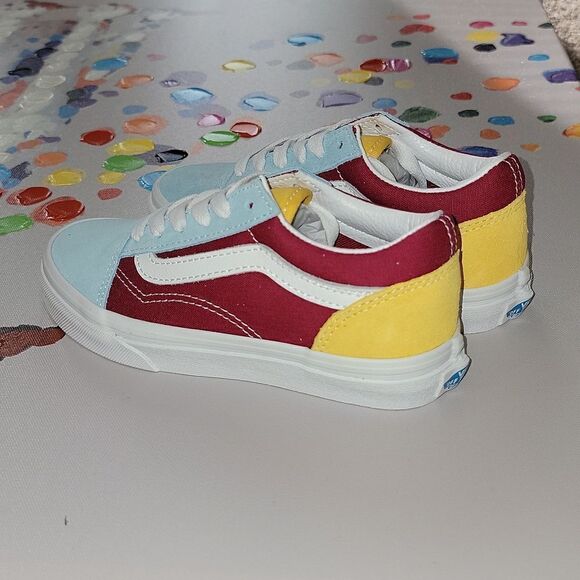 Vans Old Skool Classic Retro Rainbow Multi Color Skate Shoes Size 13 - Picture 4 of 10